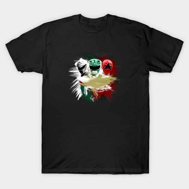 Tommy - White, Green & Red Ranger T-Shirt by Designsbytopher